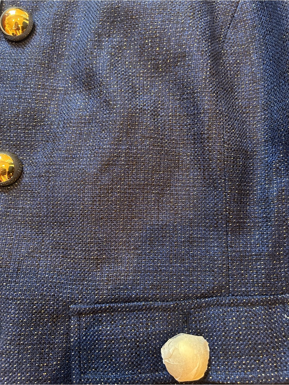 Sail to Sable Women’s Navy Tweed Jacket with Gold Buttons - Picture 7 of 9